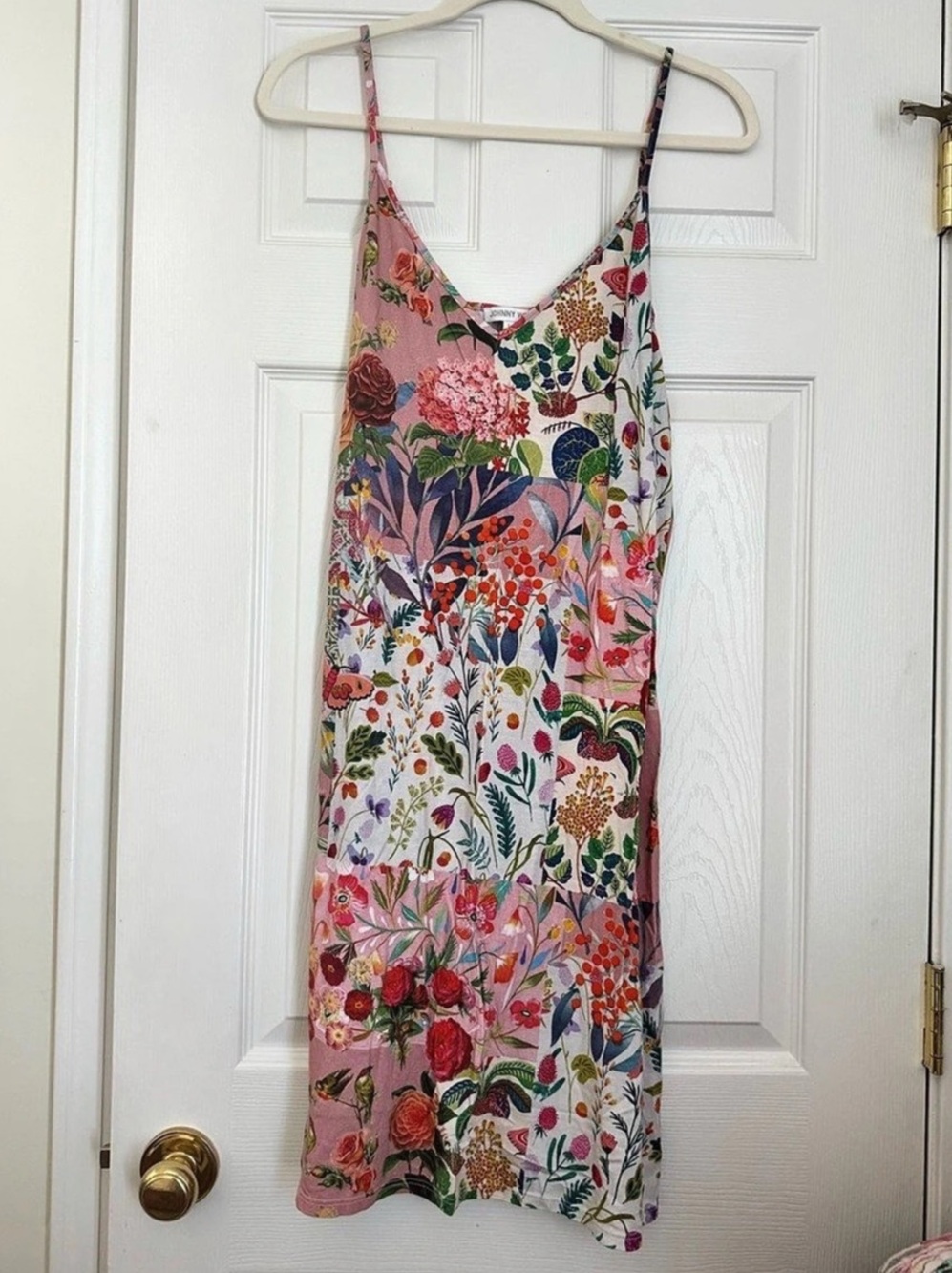 Johnny Was Floral Sleepwear Dress in Pink & Multicolor Size Large
